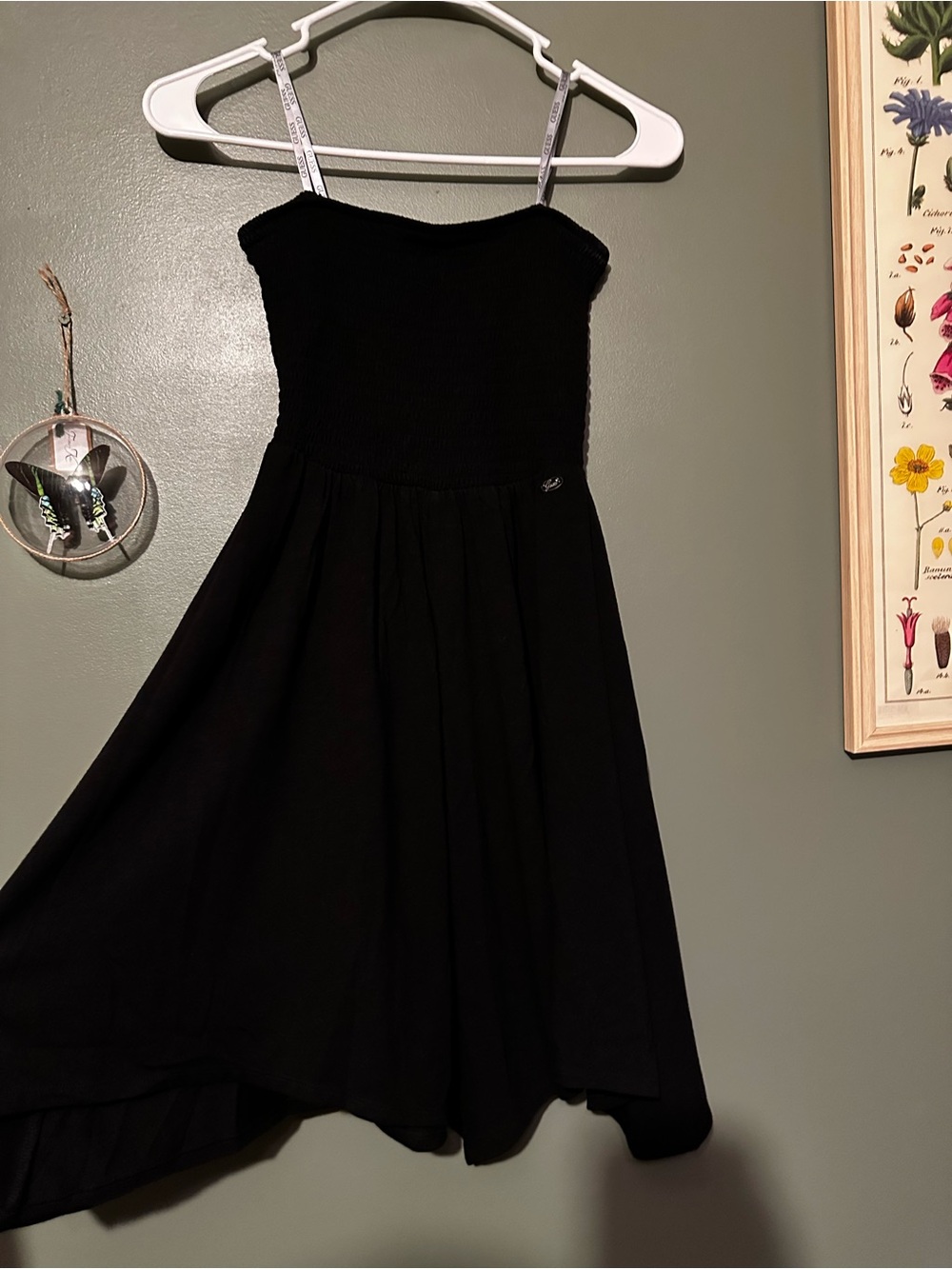 GUESS Black Strapless Handkerchief Hem Dress - Picture 2 of 6